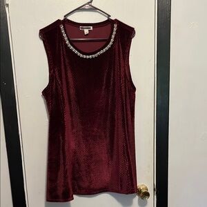 Vintage Dress Barn Red Embellished Tank Top